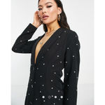 Saint Genies Blazer Dress Black and White Studded US 24 Photo 1