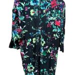 Maeve Anthropologie Black Floral Petal Palette Tunic Dress Size XS Photo 10