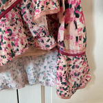 Rococo Sand Mimi Ruffle Trim Long Sleeve Mini Wrap Dress Pink Floral Barbiecore Pink Photo 12