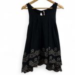 Free People  shirt flowy tank top embroidery cutout medium boho hippie Photo 2