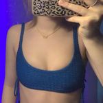 No Boundaries Blue Swoop Bikini Top  Photo 0