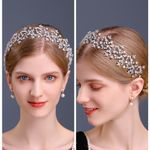 NWOT CZ Bridal Headband Comb Tiara Silver Wedding Hair Accessory Prom‎ Pageant Photo 1