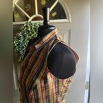 Vintage Limited sleeveless silk taffeta plaid button down blouse, size XS Photo 11