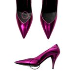 Saint Laurent NEW Kiki 85 Metallic Leather Pumps size 37 Pink Photo 11