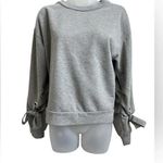 Top Shop Tie, Grommet Gray Sweatshirt, Size 4 Photo 0