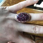 Natural Rhodolite Garnet Sterling Silver Cocktail Ring Size 7 Pink Photo 1