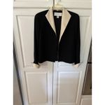 Doncaster Black Cream Collar Blazer Jacket 100 Wool Size 8 Photo 4