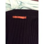 Beldini Black Ribbed Knit Rhinestone and Animal Print Zippered Top Small Photo 1