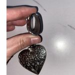 Coldwater Creek  Silver Metal Filigree Heart Pendant Slide Scarf Accessory EUC Photo 7