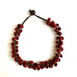 Red/orange seed beaded choker necklace Red Photo 6