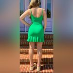 Adelyn Rae Green Shamrock Sheer Panel Mini Dress - / Gianna Photo 2