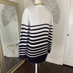 Petite Sophisticate Nautical Anchor Black White Knitted Cotton Coastal Sweater S Photo 5