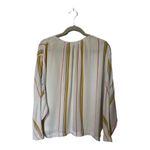 frame denim FRAME Le Raglan Lace Up Top in Saffron Summer Stripe Size L Photo 4