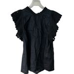 Ulla Johnson  Handmade Kai Ramie black flounce Goth feminine blouse 10 Photo 1