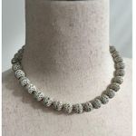 Monet Vintage  Silver Mesh Ball Beads Costume Necklace Photo 1