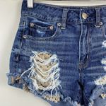 American Eagle  Shorts 2 Hi-Rise Distressed Crochet Lace‎ Fray Hem Festival Photo 1