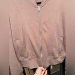 Abercrombie YPB bomber jacket scuba zip up taupe workout active airessentials Brown Size L Photo 5