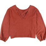 Project Social T Womens Criss Cross Back...sweatshirt Rust Color X Small Photo 1