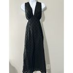 ZARA  Black Cutwork Embroidery Eyelet Maxi Dress Open Back Beach Vacation XS Photo 5