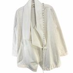 UGG  Janni Fleece Cardigan Women M Oatmeal Heather Open Asymmetrical Plush Lounge Photo 8