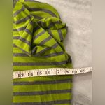 Lands' End  Size M Green Gray Stripe Long Sleeve Turtleneck Top Stretch Soft Photo 5