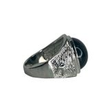 Silver and Black Boho Ring with Stone Photo 4