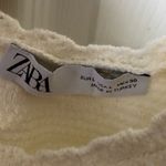 ZARA knit cap sleeves Elegant Women's Top embroidered cotton blend size L Photo 3