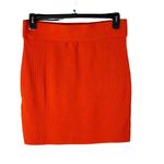 Bar III  X-Large Mini Sweater Skirt Stretch Elastic Waist Orange Photo 1