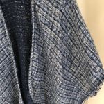 Jessica McClintock  EUC Women's Blue Plaid Metallic Boucle Cape Poncho One Size Photo 1