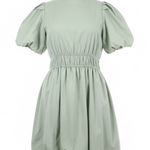 Arula Dress A XL Sage Green Bubble Puff Sleeve Smocked Waist Cottagecore Fairy Photo 0