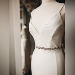 La Sposa Bridal Sash. Off White/Silver. Silver Photo 1