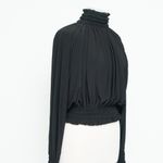 Norma Kamali . New! Black Turtle Peasant Top Photo 7
