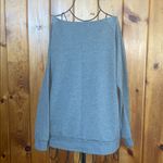 Gray Sweatshirt with White Text it’s to peopley outside large off the shoulder Photo 3