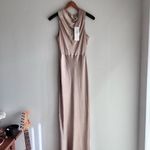 Shona joy La Lune High Neck Midi Dress Gold Size 4 NEW Photo 2