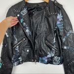 BLANK NYC NWOT  Faux Leather Floral Moto Jacket Photo 11