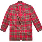 Ellen Tracy Vintage  Blazer Suit Jacket Holiday Plaid Wool Cashmere 4 6 Photo 2