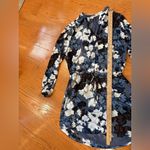 Lila Rose Blue Floral Long Sleeve Cinched Waist Mini Dress – Size 6 Photo 3
