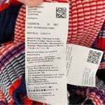 Hugo Boss  Ruffled Hem Sleeve Stripe Knit Stretchy Sweater size medium Red Blue Photo 7