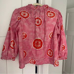 NWT NEVER A WALLFLOWER Pink & Orange Tie Dye Elastic Collar Top Photo 4