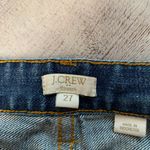 J.Crew  Womens 27 Jeans Blue Distressed Raw Hem Stretch Denim Ankle Length Medium Photo 2