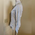 LISSEO Long Sleeve Button Down Shirt Black White Striped Made in Japan Women's S Photo 2