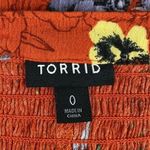 Torrid Boho Burnt Orange Floral Gauze Smocked Halter Top Photo 10