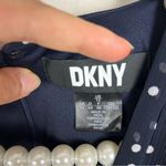 DKNY Navy White Polka Dot Midi Dress Size 14 Photo 7