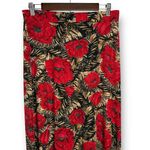 Vintage Y2K Maxi Skirt L Red Floral Tiger Animal Print Slinky Stretch Pull On Size L Photo 1