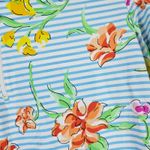 Ibkul Womens Blue White Striped Floral 1/4 Zip Pullover Small‎ Photo 3