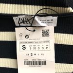 ZARA  STRIPED KNIT CROPPED TUNIC WITH POCKETS in Black/White Photo 8