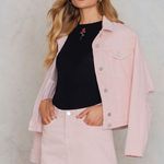 NA-KD Pink Cut Out Sleeve Denim Jacket Photo 0