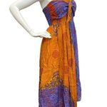 EVEZ boho hippie smocked wide leg flowy strapless yellow ethnic dress Size undefined Photo 5