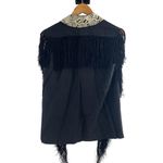 French Connection  Embroidered Tassel Vest Size 10 Black‎ and Cream Photo 5