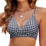 Blooming Jelly NWT Women’s Gingham Bikini Top – Large Photo 0